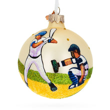 Load image into Gallery viewer, Baseball Glass Ball Christmas Ornament 3.25 Inches