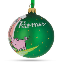 Load image into Gallery viewer, Farmer by the Barn Glass Ball Christmas Ornament 3.25 Inches