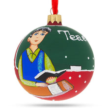 Load image into Gallery viewer, The Teacher Glass Ball Christmas Ornament 3.25 Inches