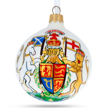 Load image into Gallery viewer, United Kingdom Coat of Arms Glass Ball Christmas Ornament 3.25 Inches