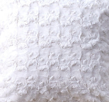 Load image into Gallery viewer, DaDa Bedding Luxury White Roses Swirls Faux Fur Euro Cushion Throw Pillow Cover (K11)