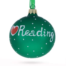 Load image into Gallery viewer, Wise Owl Reading Book Glass Ball Christmas Ornament 3.25 Inches