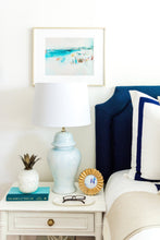 Load image into Gallery viewer, Hydrangea Light Blue Ginger Jar Lamp