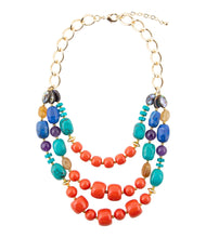 Load image into Gallery viewer, Kaleidoscope Multistone Statement Golden Necklace