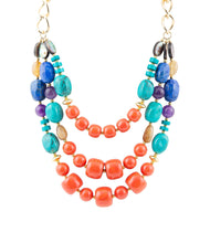 Load image into Gallery viewer, Kaleidoscope Multistone Statement Golden Necklace