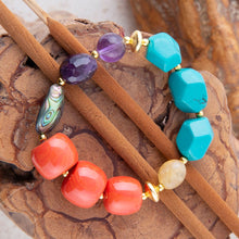 Load image into Gallery viewer, Keleidoscope Multistone Chunky Golden Bracelet