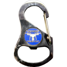Load image into Gallery viewer, UAS FAA Commercial Drone Pilot Vest Carabiner Keychain with 4 carabiner clips and bottle opener function