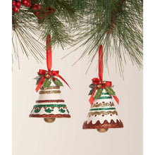 Load image into Gallery viewer, Kitschmas Fun Set/2 Bell Ornaments by Bethany Lowe Designs