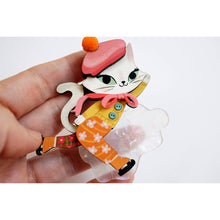 Load image into Gallery viewer, Kitten Skating on Ice Brooch by Laliblue