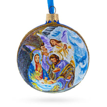Load image into Gallery viewer, Divine Angels Admiring Jesus Nativity Scene Glass Ball Christmas Ornament 3.25 Inches