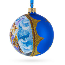 Load image into Gallery viewer, Divine Angels Admiring Jesus Nativity Scene Glass Ball Christmas Ornament 3.25 Inches
