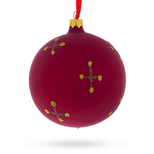 Load image into Gallery viewer, Reverent St. Nicholas with the Bible on Red Glass Ball Christmas Ornament 4 Inches