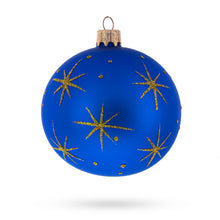 Load image into Gallery viewer, Guardian Angel Overlooking Baby Jesus Nativity Glass Ball Christmas Ornament 3.25 Inches