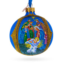 Load image into Gallery viewer, Sacred Nativity Gathering Glass Ball Christmas Ornament 3.25 Inches