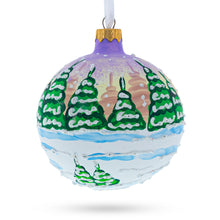 Load image into Gallery viewer, Majestic Santa in Winter Riding 3 White Horses Glass Ball Christmas Ornament 3.25 Inches