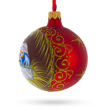 Load image into Gallery viewer, Sacred Mary Overlooking Jesus Nativity Glass Ball Christmas Ornament 3.25 Inches