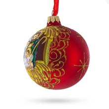 Load image into Gallery viewer, Holy Family Admires Jesus Nativity Scene Glass Ball Christmas Ornament 3.25 Inches