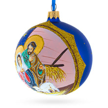 Load image into Gallery viewer, Serene Baby Jesus Sleeping Nativity Scene Glass Ball Christmas Ornament 4 Inches