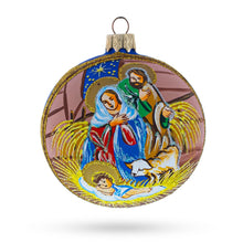Load image into Gallery viewer, Peaceful Jesus Baby Asleep Nativity Glass Ball Christmas Ornament 3.25 Inches