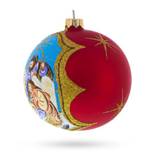 Load image into Gallery viewer, Divine Angel &amp; Holy Family Admiring Jesus Nativity Glass Ball Christmas Ornament 4 Inches