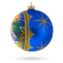 Load image into Gallery viewer, Ethereal Sunset Nativity Scene Glass Ball Christmas Ornament 4 Inches