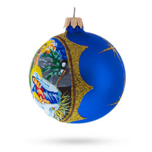 Load image into Gallery viewer, Loving Joseph and Mary Admiring Baby Jesus Glass Ball Christmas Ornament 3.25 Inches