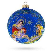 Load image into Gallery viewer, Angels Singing to Baby Jesus Glass Ball Christmas Ornament 4 Inches