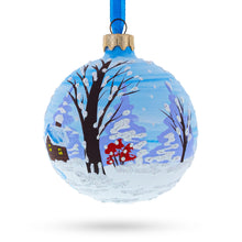 Load image into Gallery viewer, Santa and Angel Blessing Glass Ball Christmas Ornament 3.25 Inches