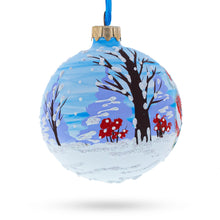 Load image into Gallery viewer, Santa and Angel Blessing Glass Ball Christmas Ornament 3.25 Inches