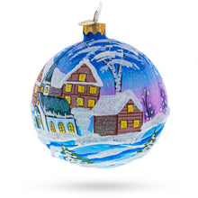 Load image into Gallery viewer, Ukrainian Winter Village Church Glass Ball Christmas Ornament 4 Inches