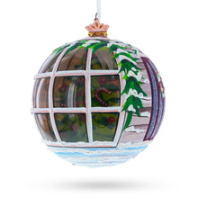 Load image into Gallery viewer, Intriguing Santa Peeking Through House Window Glass Ball Christmas Ornament 4 Inches