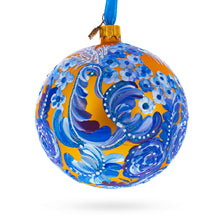 Load image into Gallery viewer, Firebird Amidst Hyacinth Flowers Glass Ball Christmas Ornament