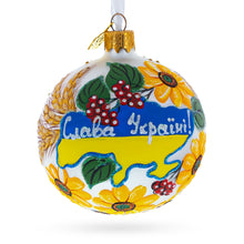 Load image into Gallery viewer, Ukrainian Map Glass Ball Christmas Ornament 3.25 Inches