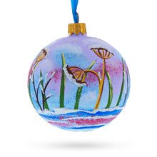 Load image into Gallery viewer, Charming Bunny Rabbit and Bird Whimsical Glass Ball Christmas Ornament  3.25 Inches