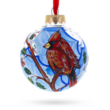 Load image into Gallery viewer, Cardinal Winter Scene Glass Ball Christmas Ornament  3.25 Inches