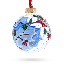 Load image into Gallery viewer, Cardinal Winter Scene Glass Ball Christmas Ornament  3.25 Inches
