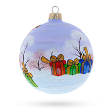 Load image into Gallery viewer, Santa and Reindeer Glass Ball Christmas Ornament 4 Inches