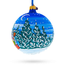 Load image into Gallery viewer, Santa in Sleigh with Reindeer Glass Ball Christmas Ornament 4 Inches