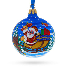 Load image into Gallery viewer, Santa in the Woods Glass Ball Christmas Ornament 3.25 Inches