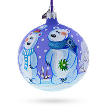 Load image into Gallery viewer, Three Polar Bears Glass Ball Christmas Ornament 4 Inches