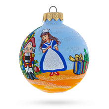 Load image into Gallery viewer, Nutcracker and Clara Glass Ball Christmas Ornament  3.25 Inches
