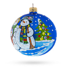 Load image into Gallery viewer, Snowman Family Glass Ball Christmas Ornament 3.25 Inches