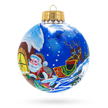 Load image into Gallery viewer, Santa's Enchanting Christmas Night Glass Ball Christmas Ornament 4 Inches