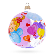Load image into Gallery viewer, Girl Slumbering on Fluffy Clouds Baby's First Glass Ball Christmas Ornament 4 Inches