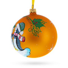 Load image into Gallery viewer, Our First Christmas Penguin Couple Glass Ball Ornament 4 Inches