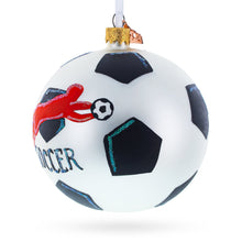 Load image into Gallery viewer, Soccer Player in Action Glass Ball Christmas Sports Ornament 4 Inches