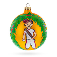 Load image into Gallery viewer, Baseball Player in Mid-Swing Glass Ball Christmas Sports Ornament 4 Inches