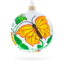 Load image into Gallery viewer, Delicate Butterflies on Glass Ball Christmas Ornament 4 Inches
