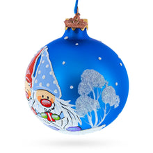 Load image into Gallery viewer, Joyful Trio of Gnomes Glass Ball Christmas Ornament 3.25 Inches