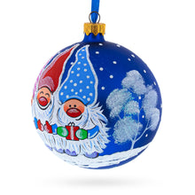 Load image into Gallery viewer, Joyful Trio of Gnomes Glass Ball Christmas Ornament 4 Inches